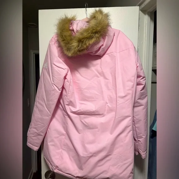 Women’s Adidas Pink Winter Jacket with Fur Hood - Picture 2 of 2